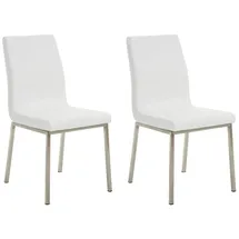 CLP 2er Set Esszimmerstühle Colmar Mit Pflegeleichtem Kunstledersitz I Gepolsterte Lehnstühle Mit Edelstahlgestell