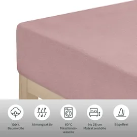 OTTO home Spannbettlaken Jersey-Baumwolle 200 x 200 cm rosa