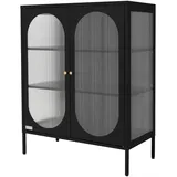 ML-Design Vitrinenschrank 80 x 102,5 x 40 cm Schwarz
