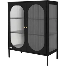 ML-Design Vitrinenschrank 80 x 102,5 x 40 cm Schwarz