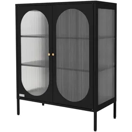 ML-Design Vitrinenschrank 80 x 102,5 x 40 cm Schwarz
