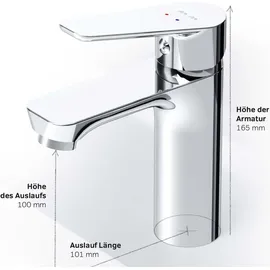 AM.PM Wasserhahn Bad Chrom Waschtischarmatur Bad Armatur Mischbatterie Waschbeckenarmatur Einhebelmischer Badezimmer