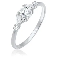 Elli Premium Verlobungsring Verlobung Zirkonia Dreieck Funkelnd 925 Silber silberfarben 52 mm