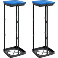 Maison Exclusive Müllsackständer 2 Stk. Schwarz und Blau 120 L PP - Schwarz