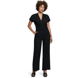 Overall CARTOON "Cartoon Jumpsuit mit Raffung", Damen, Gr. 36, Normalgrößen, schwarz, Obermaterial: 100% Polyester., feminin, tailliert, V-Ausschnitt, ohne Ärmel, Overalls, Design