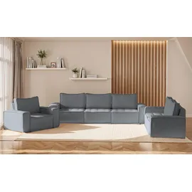 Fun Möbel Sessel Sande Stoff 132 x 85 x 90 cm Hellgrün