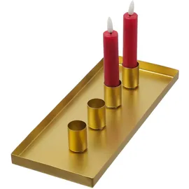 MARELIDA Stabkerzenhalter magnetisch Kerzenständer 29x12cm Kerzentablett Advent