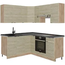 Vicco Winkelküche Fame-Line L-Form 160 x 190 cm Braun