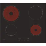 Candy Idea CH64CCB 4U2 Glaskeramik-Kochfeld, 4 Feuer, 60 cm, 10 Leistungsstufen, 6,5 kW, Zentralsteuerung, Heizanzeige, Sicherheitsschloss, Warnung bei Überhitzung und Verschütten, Schwarz
