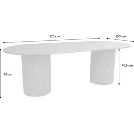 sweeek Ovaler Esstisch 8 Plätze 0 x 0 x 0 cm Braun/Schwarz