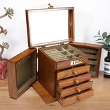 5 Schichten+2 Ausklappbare Schmuckschrank Schatulle Aus Holz GroßE SchmuckkäStchen Schmuckkasten Schmuck AbschließBare Koffer Schaukasten Vitrine Lade Schmuckbox Gift Antike Mit Zahlenschloss Spiegel