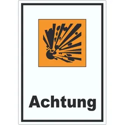HB-Druck Aufkleber Gefahrensymbol Explosionsgefahr Achtung A3 (297x420mm)