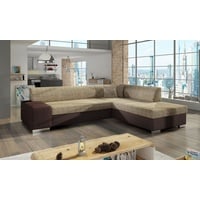 JVmoebel Ecksofa Design Ecksofa Schlafsofa Bettfunktion Couch Leder Textil Polster, Made in Europa braun