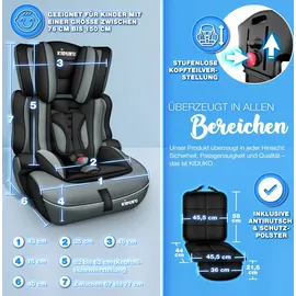 KIDUKU Autokindersitz schwarz/grau