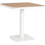 Gartenesstisch Belmar aus Aluminium, modern skandinavisch, weiß, quadratisch 75x75 cm, Outdoor