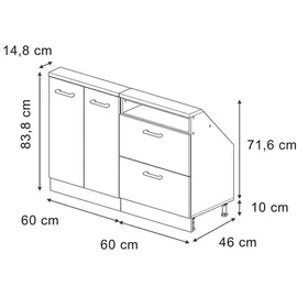 Vicco Rion 2er Set Edelgrau/Anthrazit/Anthrazit