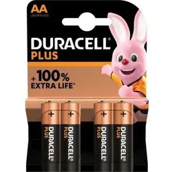 Duracell-Akku Plus Power MN1500 / LR6 / AA pro 4 auf der Karte EINHEITSGRÖSSE