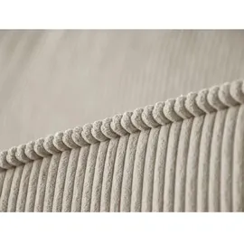 beautysofa Ecksofa HEKTOR L-Form mit Schlaffunktion und Bettkasten, Couch in Hellbeige, Ottomane 70 cm - Beige/Creme