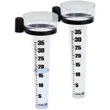 Spetebo Regenmesser 25 cm mit Skala und Halterung - 2er Set - Niederschlagsmesser aus Kunststoff für Wetterstationen - Wassermengenmesser Wetterstation Zubehör Pluviometer Ombrometer Regenmengenmesser