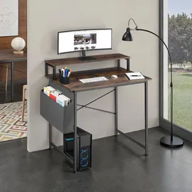 Tectake Schreibtisch Everett Dunkelbraun