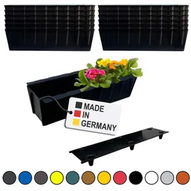 Buri Blumenkasten 37,3 x 13,3 x 9,9 cm Schwarz