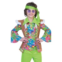 Funny Fashion Hippie-Kostüm Hippie Weste Sunrise zum Kinderkostüm - 60er 70er Jahre Outfit für Mottoparty und Karneval 140
