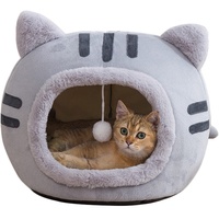 Koomuao Katzenhöhlen,Katzenbett Flauschig mit weichem Innenkissen (waschbar) Katzenhaus Tierbett Katzenzelt für kleine bis mittel große Katzen und Hunde (M, Grau)