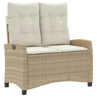 VidaXL Gartenbank Verstellbar mit Kissen Beige Poly Rattan