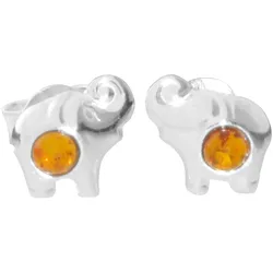 Paar Ohrstecker OSTSEE-SCHMUCK "Ostsee-Schmuck Ohrstecker Elefant Ohrstecker Elefant", weiß, Ohrringe, Damen, 9 x 7mm, Silber 925 (Sterlingsilber)