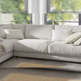 KAWOLA Ecksofa Madeline Cord Recamiere links hellgrau