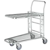 Kongamek Einkaufswagen Mit 2 Böden Verstellbar 890x520x1000mm Gummi 300kg Tragkraft Ohne Bremse
