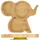 Relaxdays Baby Teller mit Saugnapf, Bambus, Elefant, rutschfest, BPA-frei, Beikost, unterteilter Kinderteller, natur