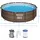 BESTWAY Steel Pro Max Frame Pool Set 366 x 100 cm rattanoptik inkl. Filterpumpe + Poolleiter