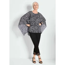 GOLDNER Tunikbluse mit Chiffon-Überwurf schwarz 52