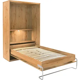 Priess Schrankbett PRIESS "Ancona", beige (astkernbuchefarben), H:211cm, Schrankbetten, mit Regal und LED-Beleuchtung