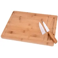 Gräwe Bambus Schneidebrett Set mit Keramikmesser, 2-teilig, Küchenbrett aus Bambus