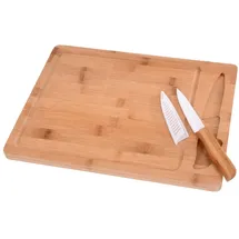 Gräwe Bambus Schneidebrett Set mit Keramikmesser, 2-teilig, Küchenbrett aus Bambus