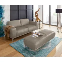 W.Schillig 2-Sitzer »montanaa«, mit Metallfüßen in Chrom glänzend, Breite 192 cm braun