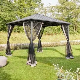 Home Deluxe LED Solar Pavillon Azur 3 x 3 m schwarz