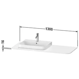 Duravit Happy D.2 Plus 130x55cm, m 1 AS, Beck. mit, graph matt