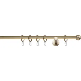 MYDECO 20mm,1-läufig,Rohr,Wandträger 12cm,Endstück ball Farbe: Messing-Matt, Größe: 180cm