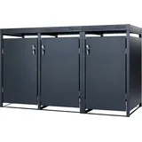 Zelsius Mülltonnenbox 3er mit Pflanzdach für 3 Tonnen | 240 Liter Anthrazit RAL 7016