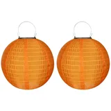 Lampions Solar Außen,Himmel 2 Stücke Solar LED Laterne Wasserdicht Nylon Hängende Gartenlaterne 25cm Solar Beleuchtung für Garten, Hof, Terrasse, Hochzeit, Halloween Fest Deko (oranje)