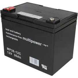 Ersatzakku für E-Scooter Rapid 2 2x Multipower 12V - 36Ah Zyklenfest AGM VRLA
