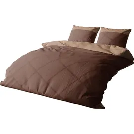 Lorena Uni Mako-Satin Braun 155 x 220 cm + 80 x 80 cm