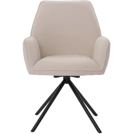 Mendler Esszimmerstuhl HWC-G67 Stoff Bouclé creme