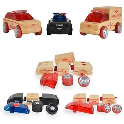 Moni Spielzeug-Auto Spielzeug Holzautos 3er Set, Mini 53106, ab 3 Jahre geeignet bunt