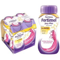 Fortimel Jucy Plus Himbeer-Geschmack 4X200 ml Flüssigkeit