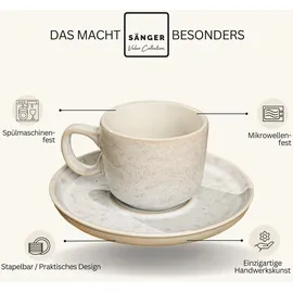 sänger Key West Espressotassen Set 12-tlg. creme mit sandiger Maserung