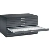 CP-Möbel Planschrank 7201-000, anthrazit, DIN A0, aus Metall, 80% Teilauszug, 135 x 76 x 96 cm, 10 Schubladen